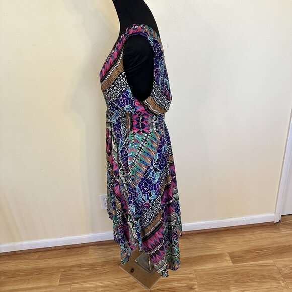 Rabbit Rabbit Rabbit Womens Midi Dress Multicolor Boho Purple Sleeveless XL - Picture 8 of 9